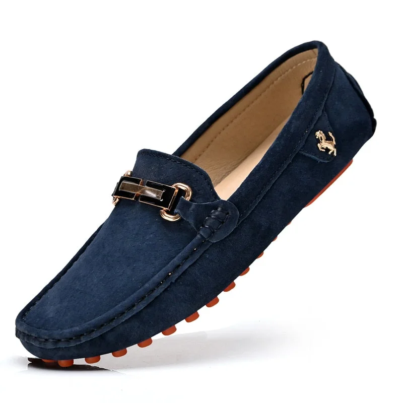 Loafers Men Fashion Suede Shoes Genuine Leather Slip-on Shoes Moccasins Soft Sole Driving Shoes for Men