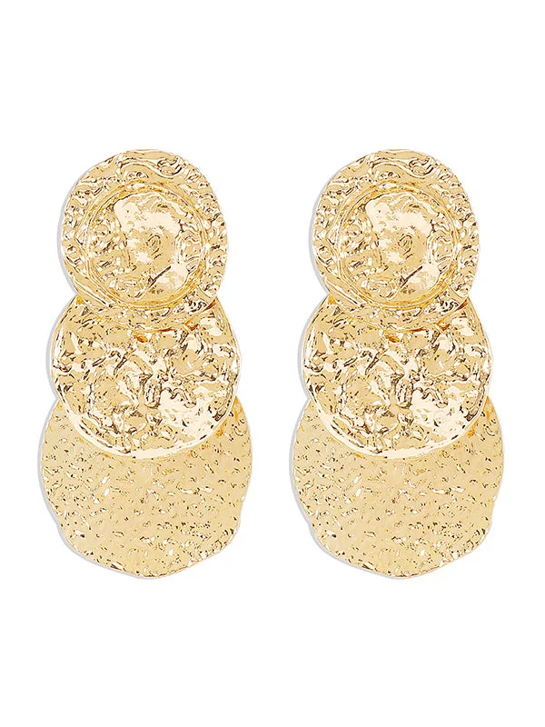 Geometric Pleated Solid Color Earrings Accessories
