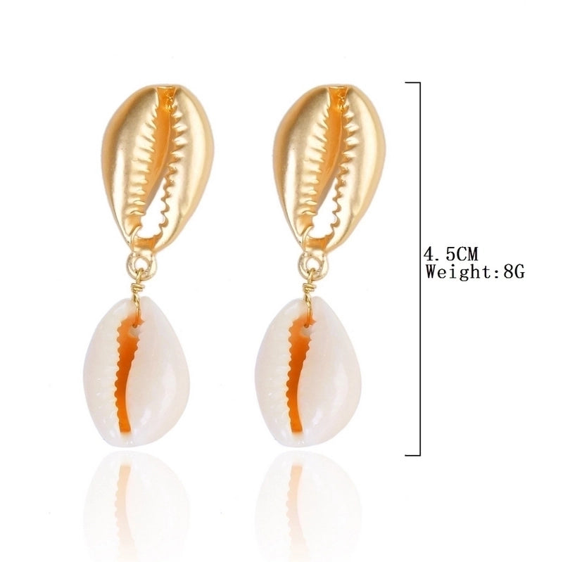 Fashion Shell Shell Inlaid Shell Artificial Pearls Women’s Earrings 1 Pair
