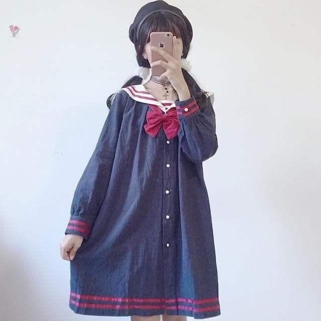 Harajuku Sailor Collar Dress SP13409