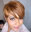 Glueless Brown Short Straight Pixe Cut Hair