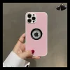 2023 INS LOGO Hollow Design Leather Protective Case For iPhone