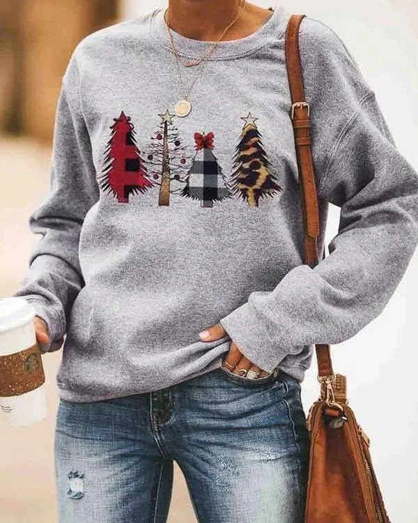 Christmas Trees Plaid Sweatshirt