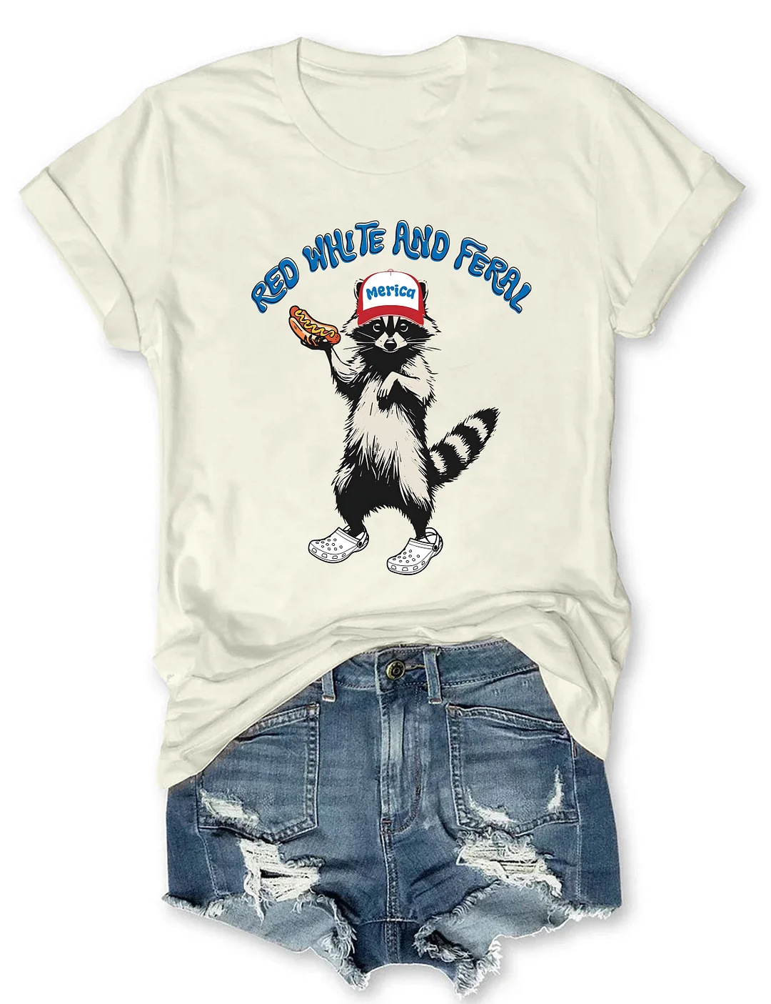 Red White And Feral T-shirt