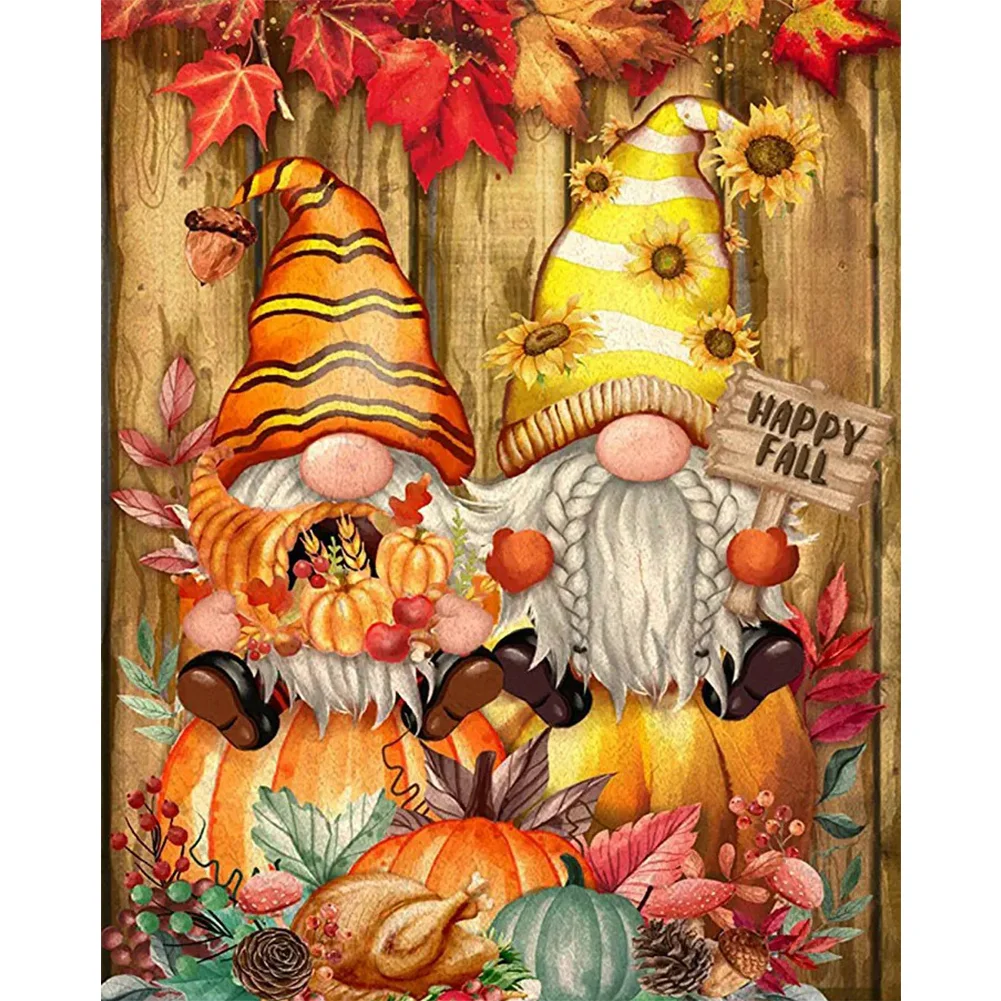 Full Round Diamond Painting - Pumpkin Gnome(30*40cm)