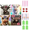4pcs Diamond Painting -DIY Round Drill Animal
