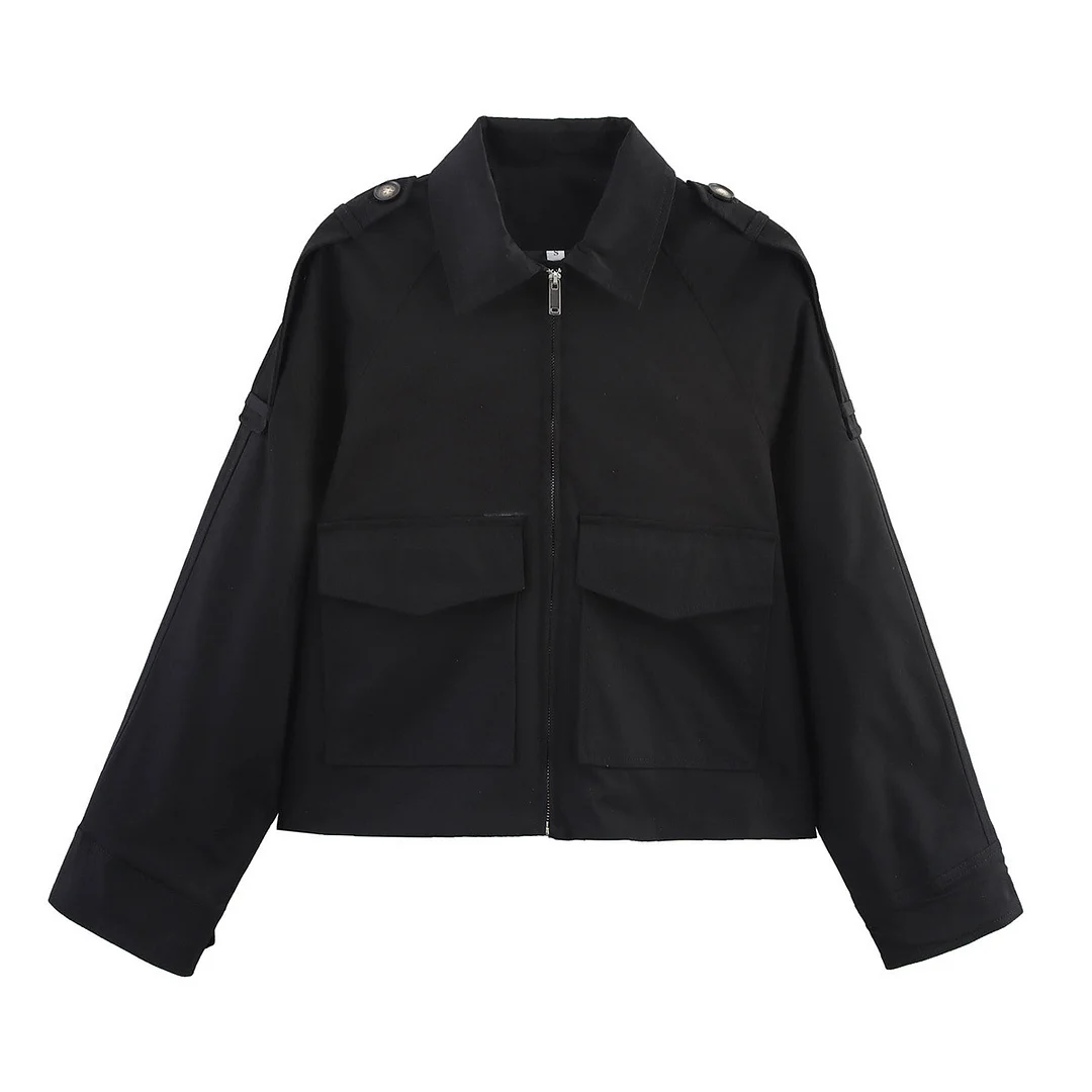 Nigikala Nigikala Women's Clothing 2025 Spring And Autumn Collar Long Sleeves Of Short-Colored Short Wind Coat Women A15052