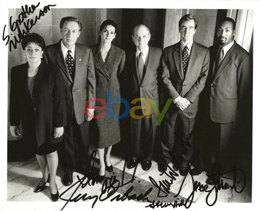 Law & Order EARLY cast SIGNED 8x10 promo Photo Poster painting by Jerry Orbach reprint