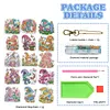 16pcs Garden Goblin DIY Diamond Painting Keychain Kit Single Side Craft