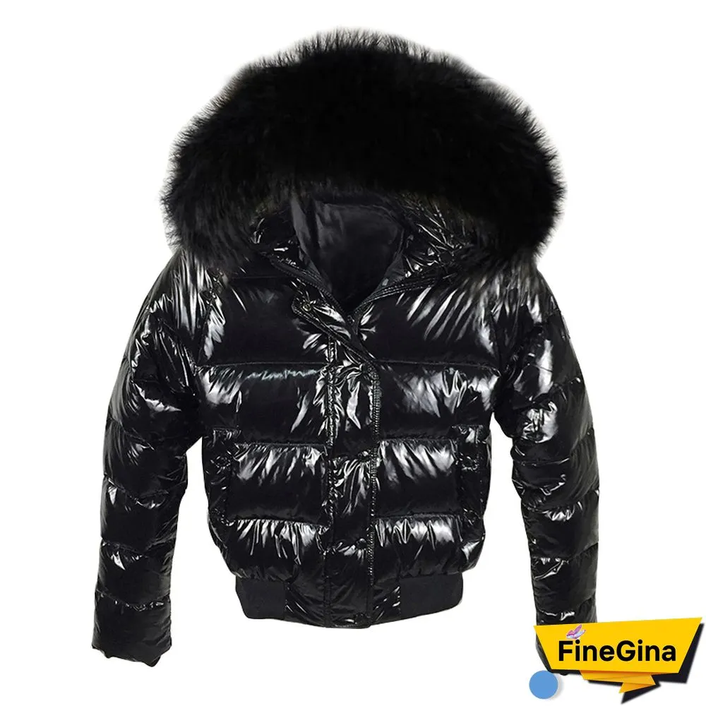 Fashion Black Waterproof Winter Jacket Women Big Fur Hooded Down Parkas Female Jacket Coat Slim Warm Winter Outwear New