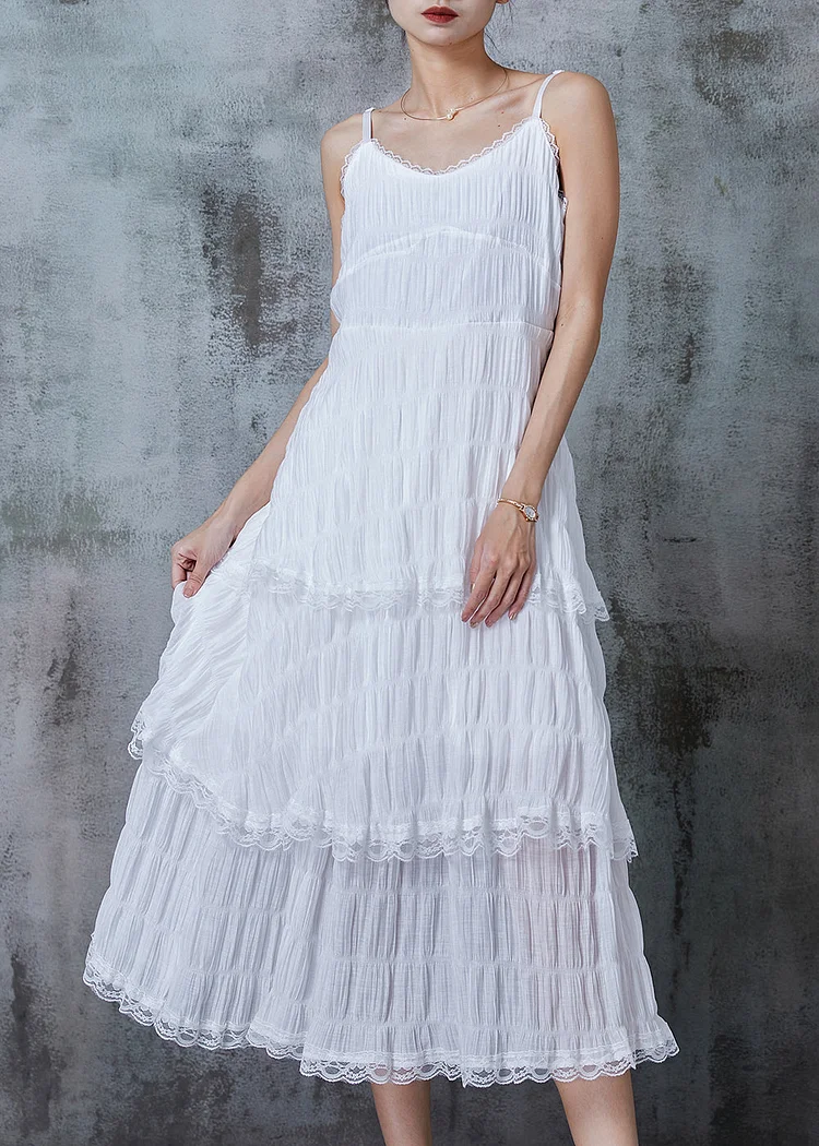 Women Navy Pockets Wrinkled Cotton Spaghetti Strap Dress Summer main image 0