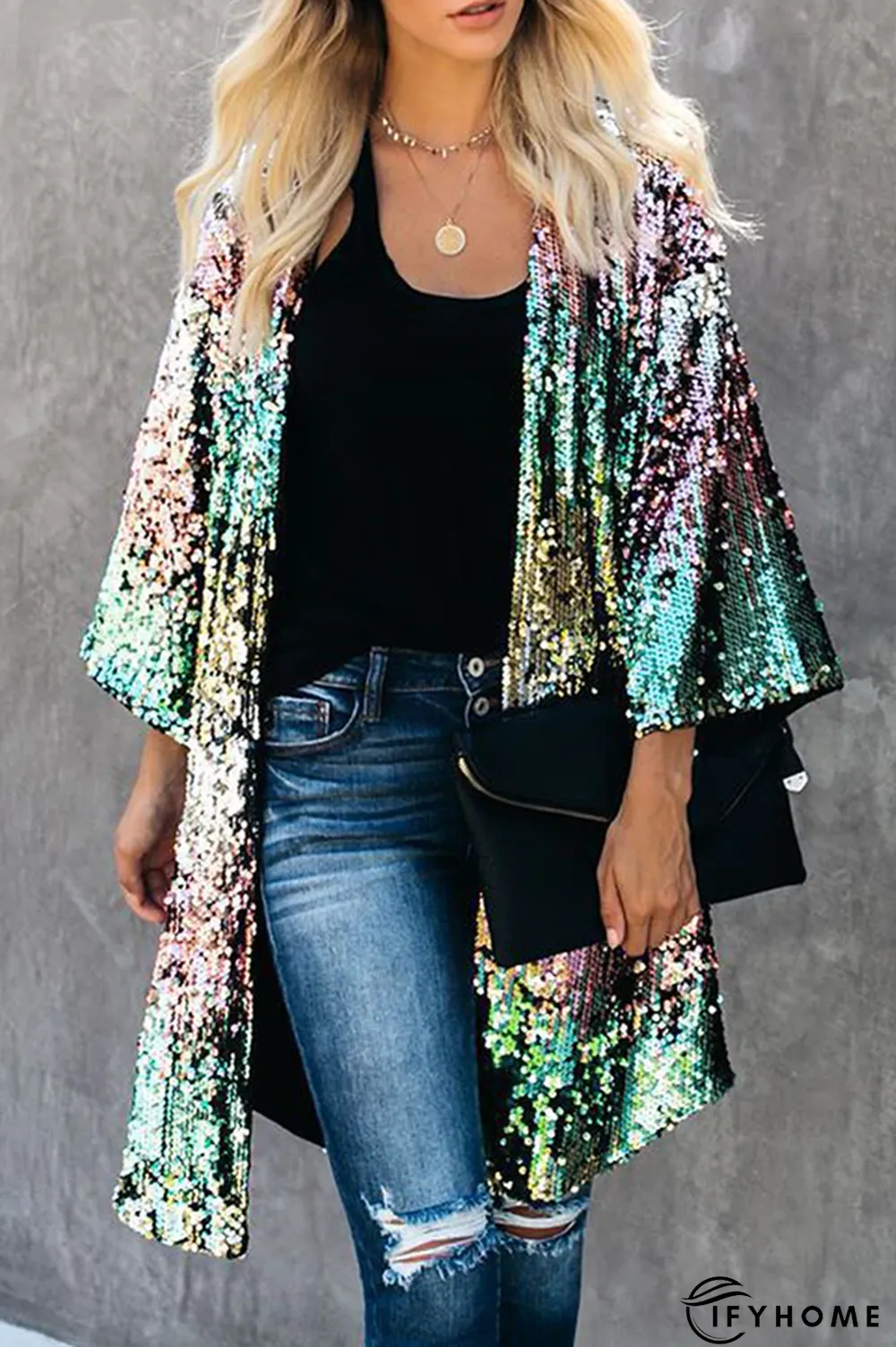 Fashion Street Patchwork Embroidered Sequins Outerwear | IFYHOME