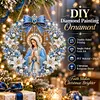 DIY Pearl Diamond Painting Religious Christmas Hanging Ornament Double-Sided Printed Pendant Diamond Art Christian Home Decor Gift