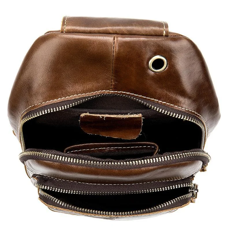 Multipurpose Vintage Waterproof Fashion Leather Chest Bags For Men