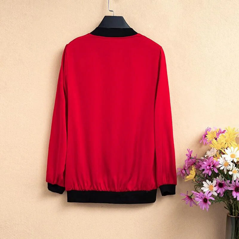 2020 Fashion Thin Jacket Women Autumn Baseball uniform Plus size Short Coat Long Sleeve Basic Jackets Loose Female Outwear