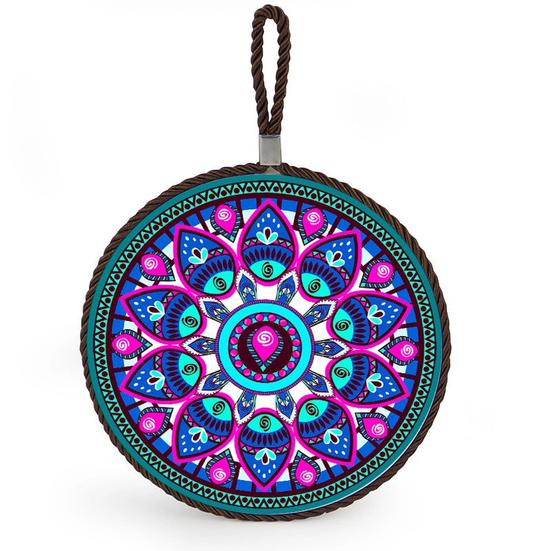 Factory Supply Thermal Transfer Printing 17cm Mandala Ceramic Heat Insulation Pot Mat Home Pot Mat European Style