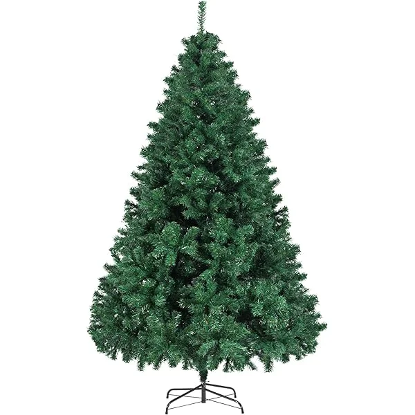 7.5 Ft Christmas Tree, Premium Spruce Holiday Artificial Christmas Tree with 1346 Branches and Metal Collapsible Stand for Home, Office Christmas Party Decorations, Green 7.5FT
