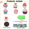 6Pcs Acrylique Coloré Cupcakes-Bricolage Autocollant Aimant