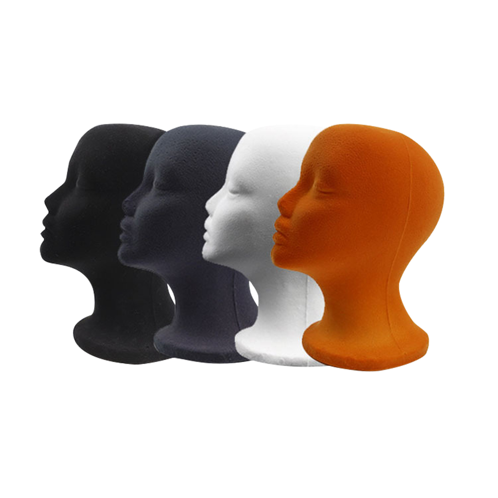 

Flocking Foam Female Mannequin Head Wigs Glasses Cap Display Holder Stand, Black, 501 Original