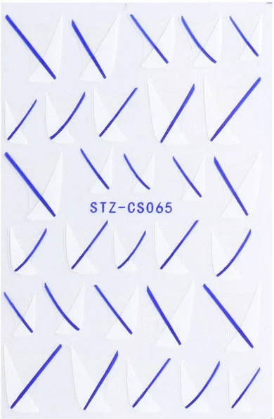 3D Swirl Lines Nail Sticker Geometry Irregular Whirling Wave Cow Print Decal on Nails Art Charms Manicure Slider Tip Accessories-Nail Inspo