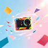 Mini retro digital camera, portable for students on campus, small camera with built-in filters, CCD camera