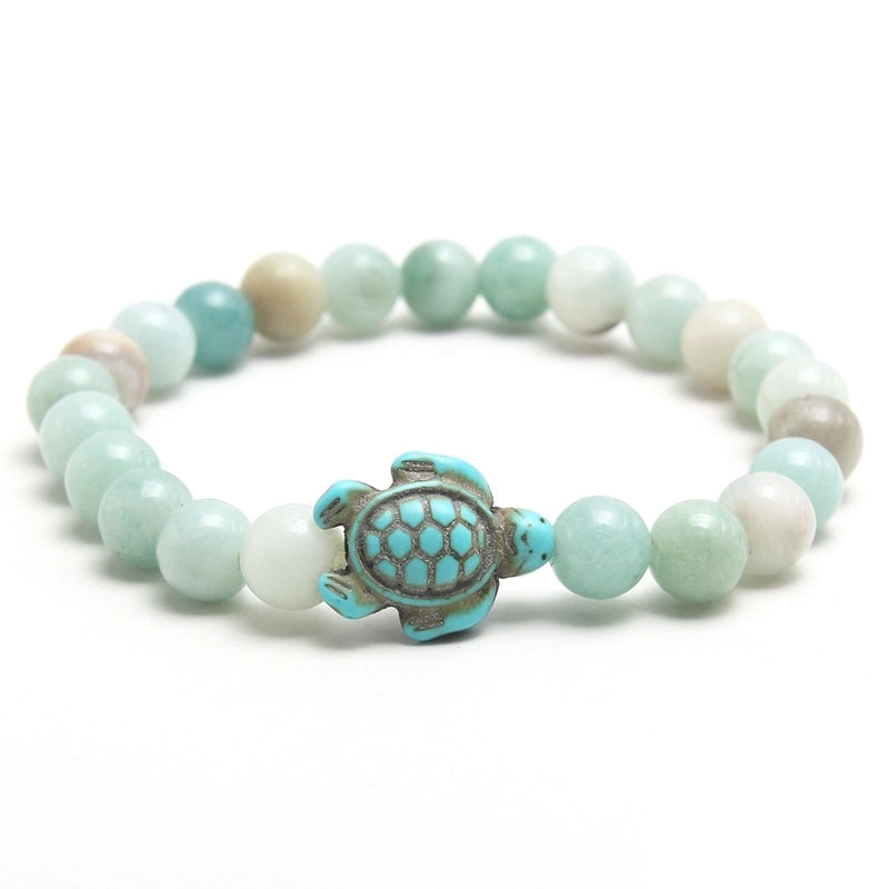 Minimalist Round Turquoise Tiger Eye Beaded Bracelets