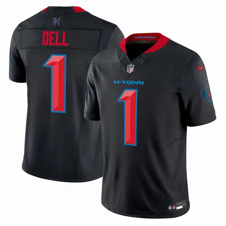 Men's Houston Texans #1 Tank Dell Navy 2024 2nd Alternate F.U.S.E Vapor Stitched jersey