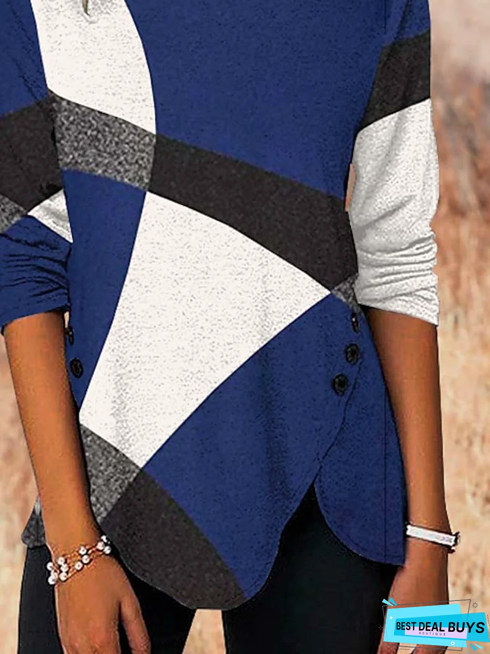 Buckle Casual Loose T-Shirt