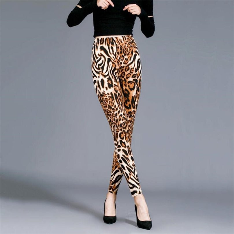 CUHAKCI Leopard Printing Fitness Leggin Fashion Sexy Legging High Waist Push Up Pants S-XXL Size Trousers Woman Leggings