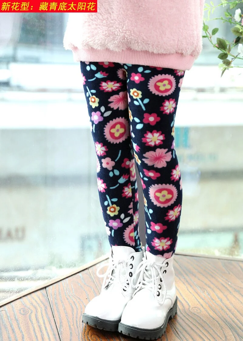 Children Pants Autumn Winter Baby Leggings Colorful Print Flower Butterfly Love Girls Pants