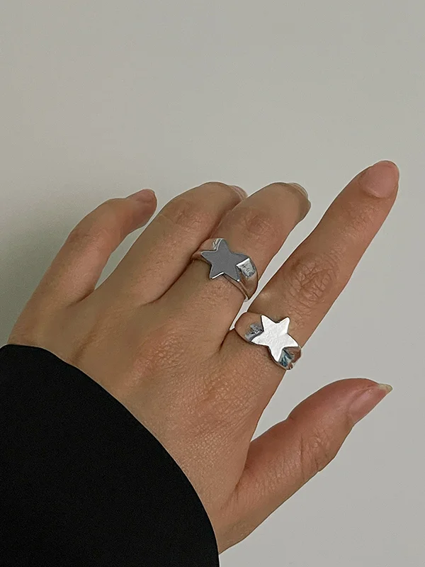 Adjustable Star Shape Normcore Rings Accessories