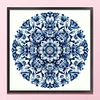 Blue And White Porcelain-Mandala-11CT Stamped Cross Stitch 40*40cm/15.75*15.75in
