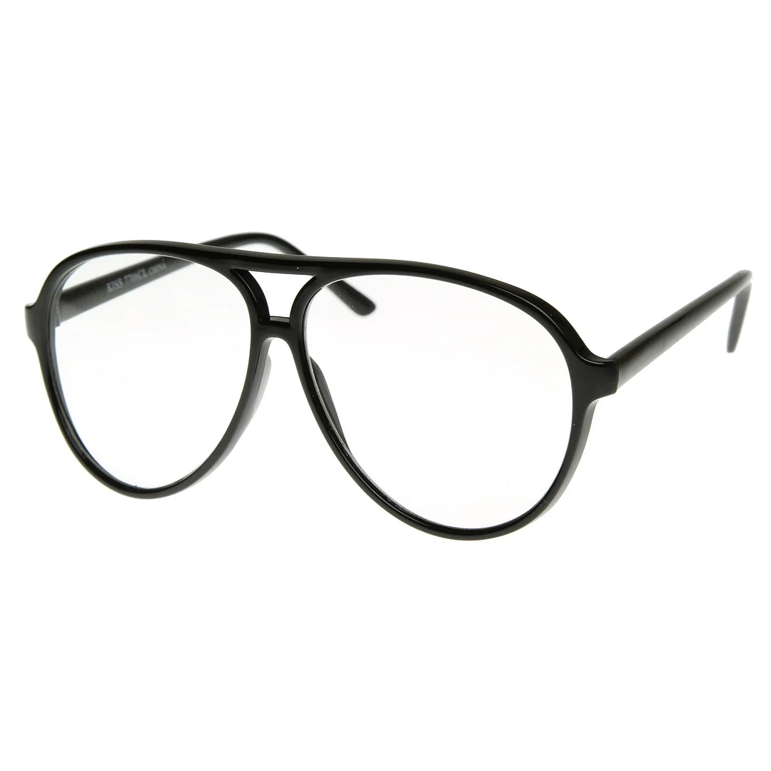 80s Retro Classic Vintage Large Bold Tear Drop Clear Lens Aviator Glasses 8062