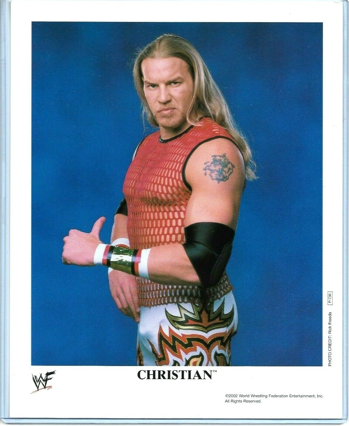 WWE CHRISTIAN P-736 OFFICIAL LICENSED ORIGINAL 8X10 PROMO Photo Poster painting VERY RARE