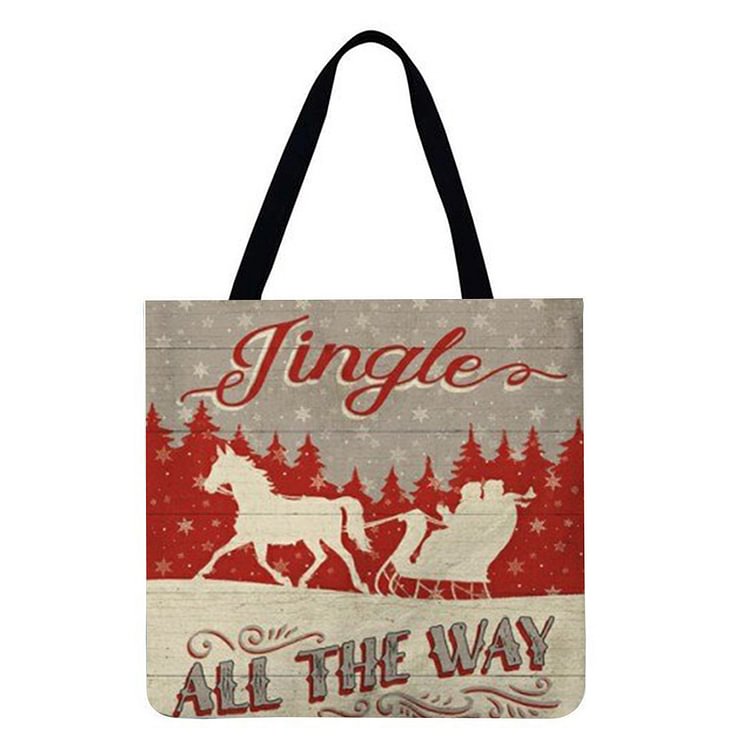 Linen Tote Bag - Merry Christmas