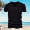 Gioiacombo&trade; 2022 T-shirt a maniche corte con scollo a V tinta unita da uomo nuovi