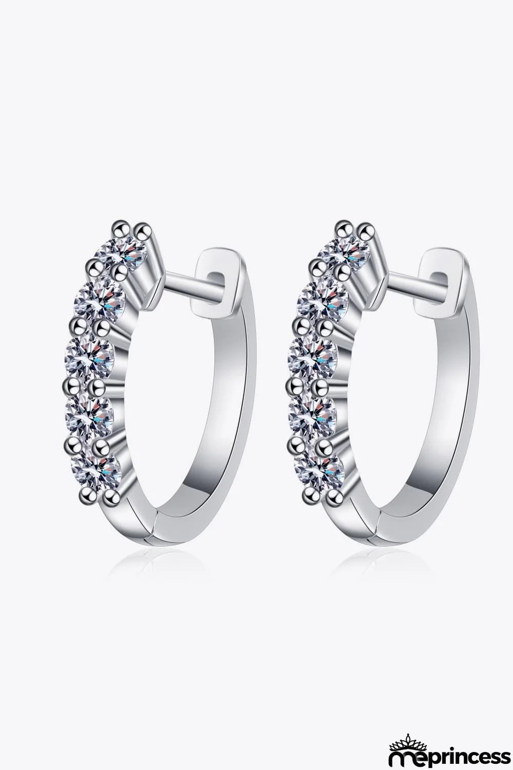 1 Carat Moissanite Hoop Earrings