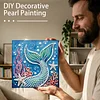 (25x25cm)DIY Mermaid Tail Framed Handmade Pearl Painting Art Craft Kit Living Home Decor