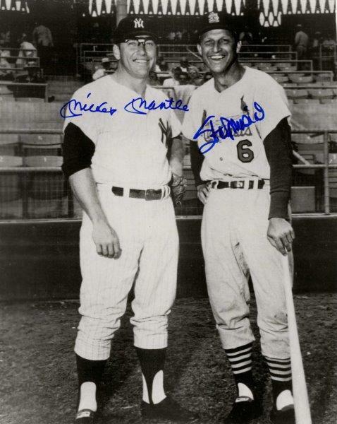 REPRINT - MICKEY MANTLE - STAN MUSIAL Signed New York Yankees 8 x 10 Photo Poster painting RP