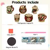 6PCS Drinks DIY Pearl Diamond Painting Christmas Fridge Magnets, Sparkling Rhinestone Refrigerator Magnet Craft Kit for Home Decor & Gifts