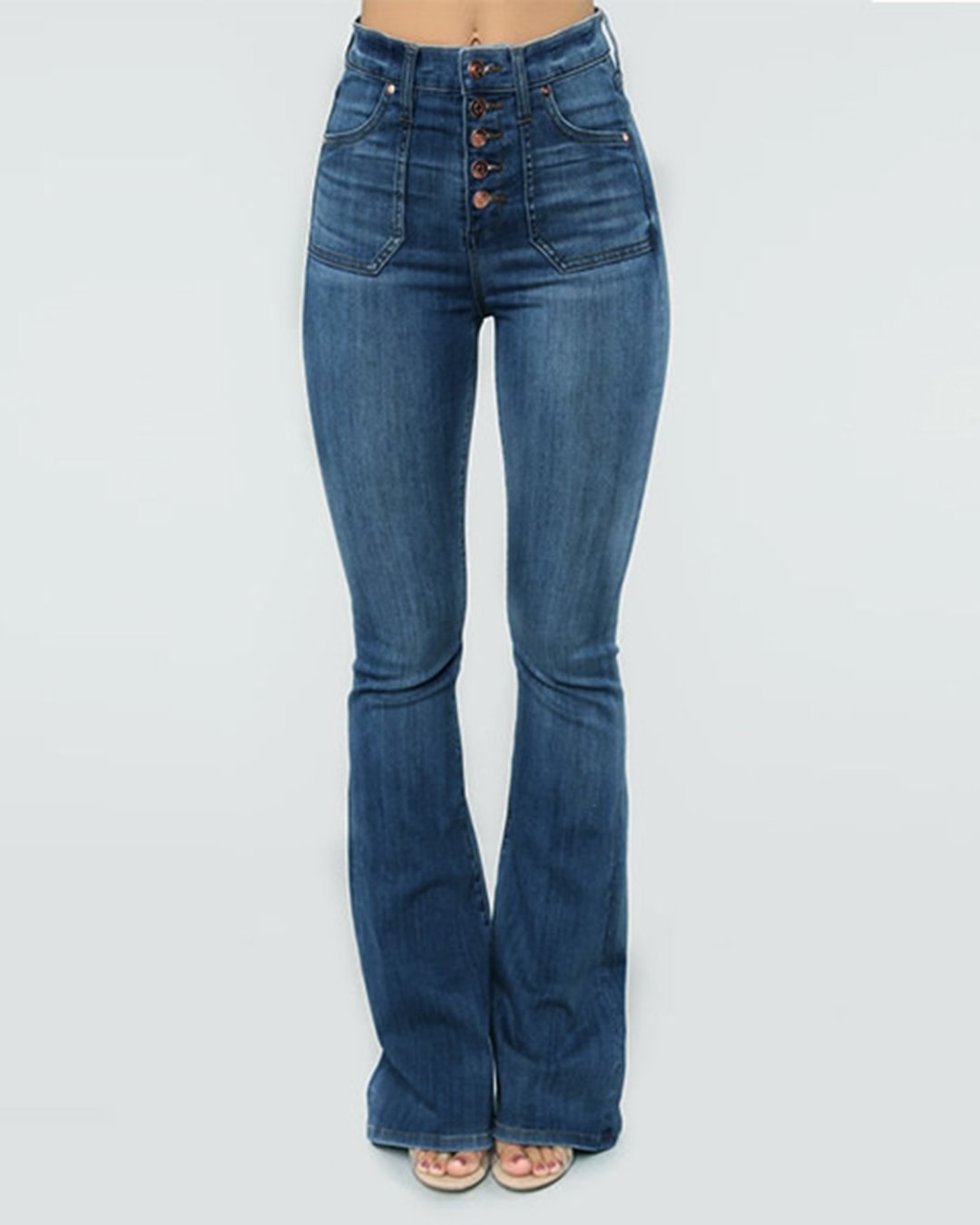 Fashionv-Retro Style Low-rise Flared Jeans