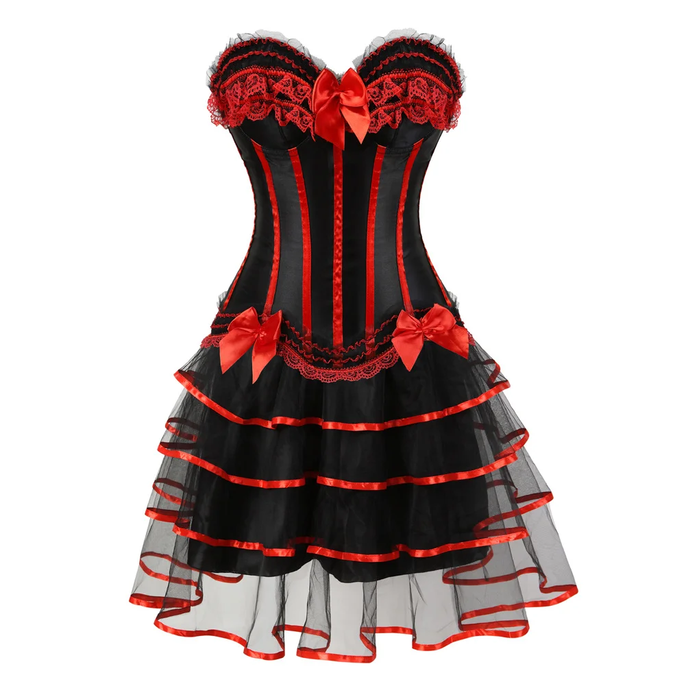 Ueong Sexy Split Suit Palace Plastic Top Fluffy Skirt A Hair