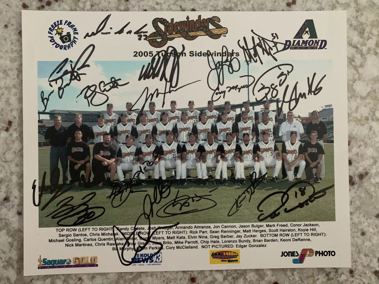 2005 Tucson Sidewinders Team Signed 8x10 Photo Poster painting Arizona Diamondbacks AAA Team