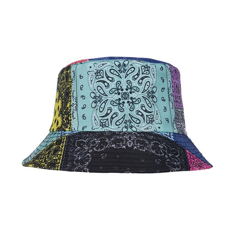 MULTICOLOURED PAISLEY BANDANA BUCKET HAT