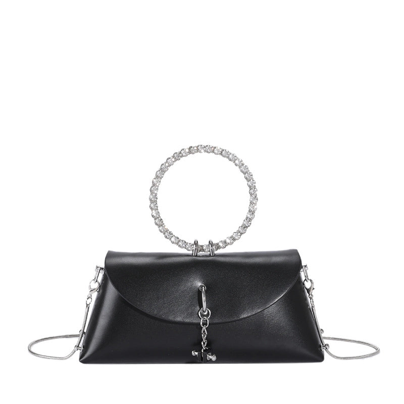 Women’s Medium Pu Leather Solid Color Streetwear Sewing Thread Square Flip Cover Handbag