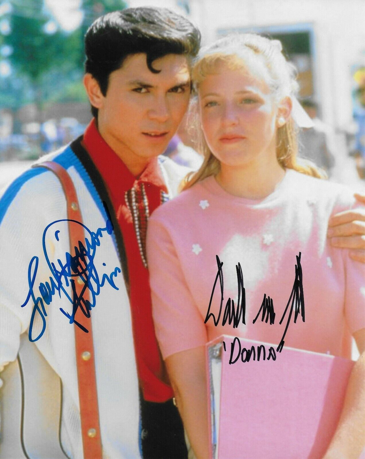 Lou Diamond Phillips & Danielle von Zerneck La Bamba Original Signed 8X10 Photo Poster painting