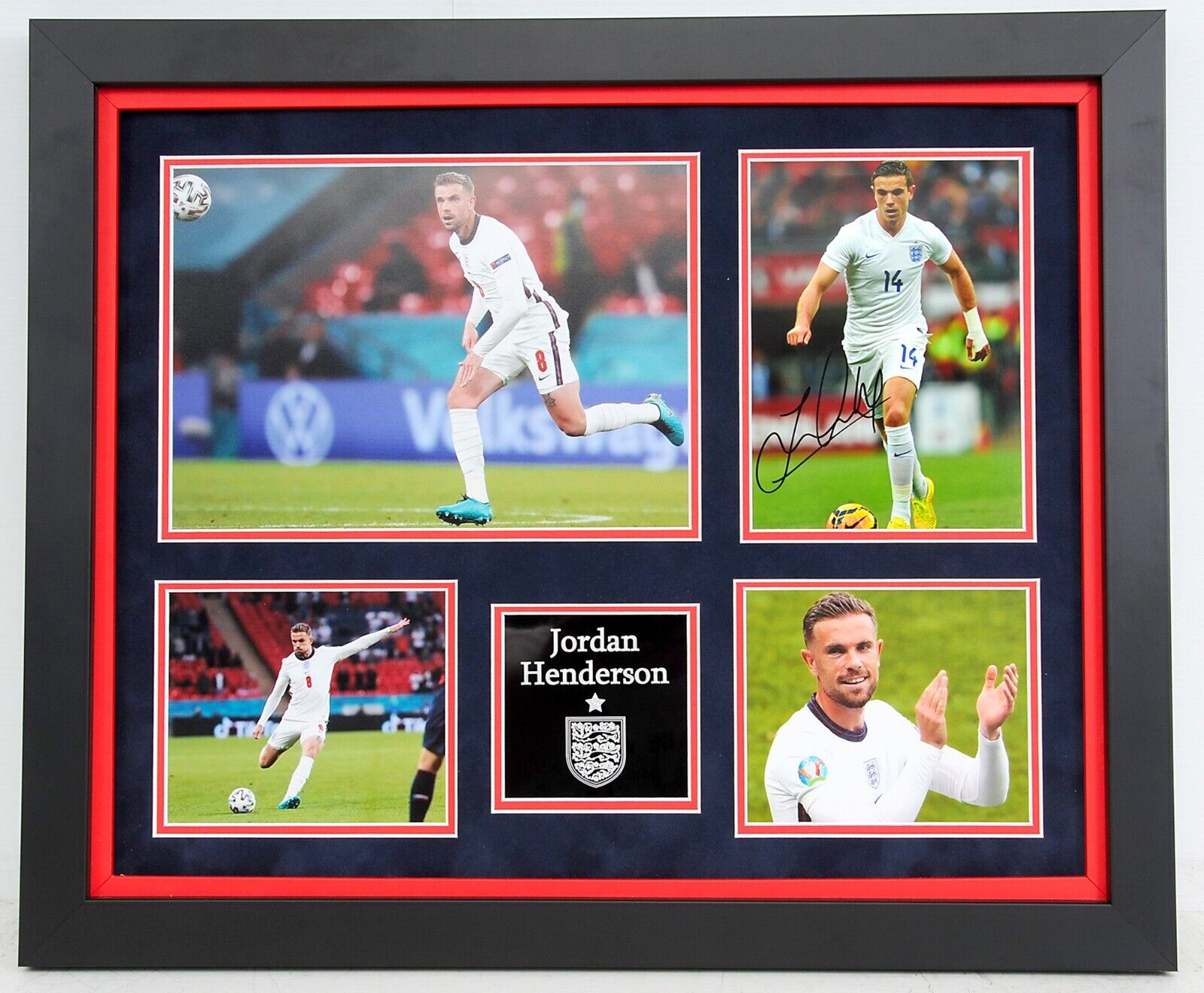 Jordan Henderson Signed & FRAMED Photo Poster painting Mount Display England Euro 2020 AFTAL COA