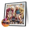 Dr&ocirc;le de vieille dame-sp&eacute;cial forme diamant peinture-30 * 30cm