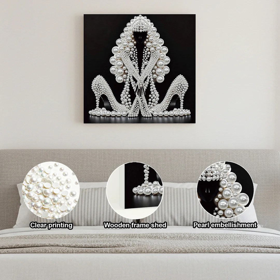Elegant Lady - DIY Pearl Diamond Art Kit With Frame 30*30cm
