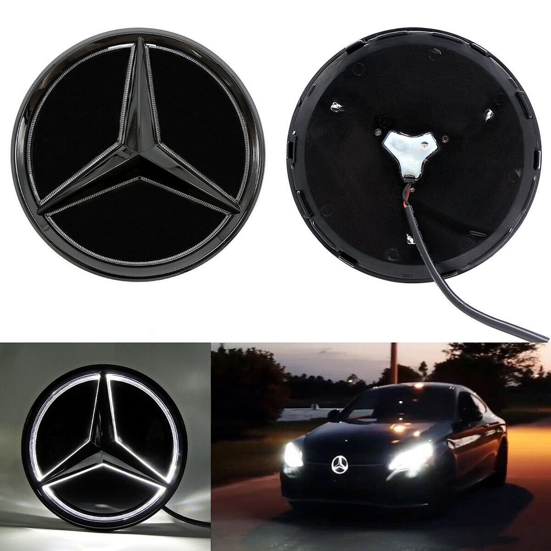 Black Car Led Star Logo Grille Light For Mercedes Benz C CLA CLS A Class 19-21 voiturehub dxncar